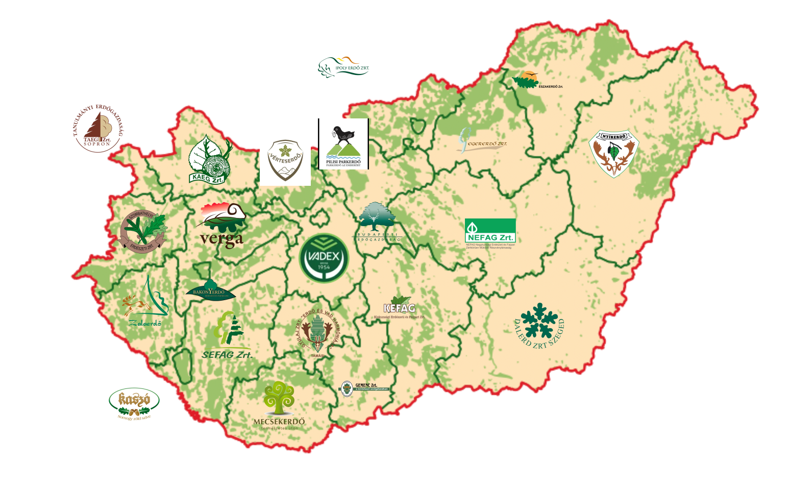 Állami erdőket kezelő erdészetek